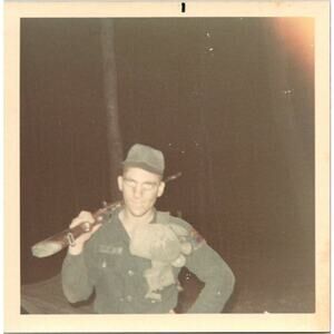 Vietnam War Solider Posing A Picture At Night Actual Picture Photo